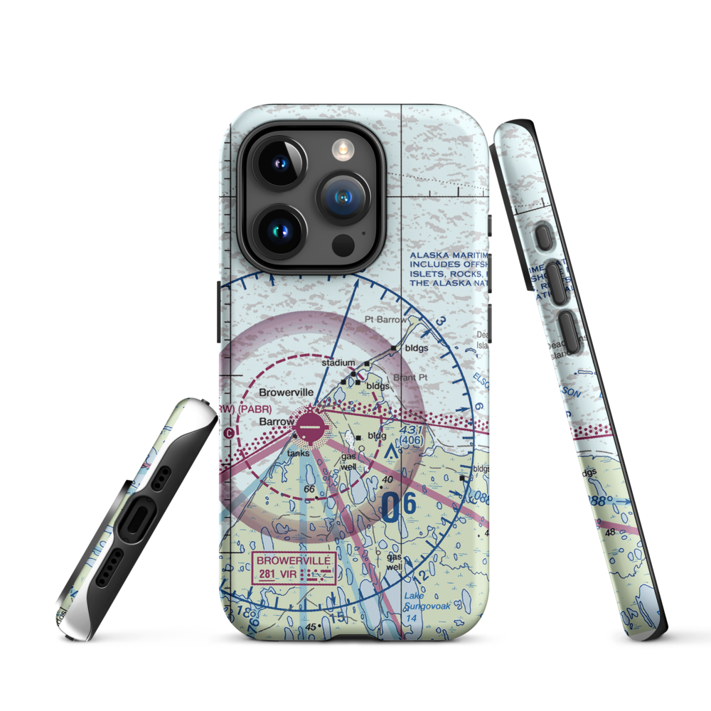 Point Barrow LRRS Airstrip (US-0252) VFR Sectional  Tough iPhone Case iPhone 15 Pro model shown