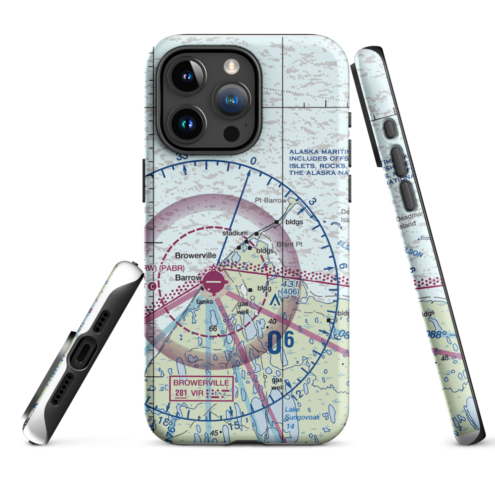 Point Barrow LRRS Airstrip (US-0252) VFR Sectional  Tough iPhone Case iPhone 15 Pro Max model shown