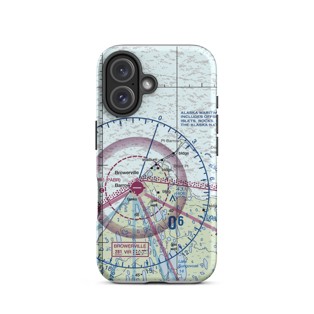 Point Barrow LRRS Airstrip (US-0252) VFR Sectional  Tough iPhone Case iPhone 16 model shown