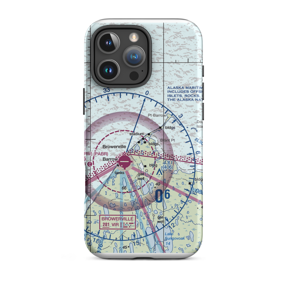 Point Barrow LRRS Airstrip (US-0252) VFR Sectional  Tough iPhone Case iPhone 16 Pro Max model shown