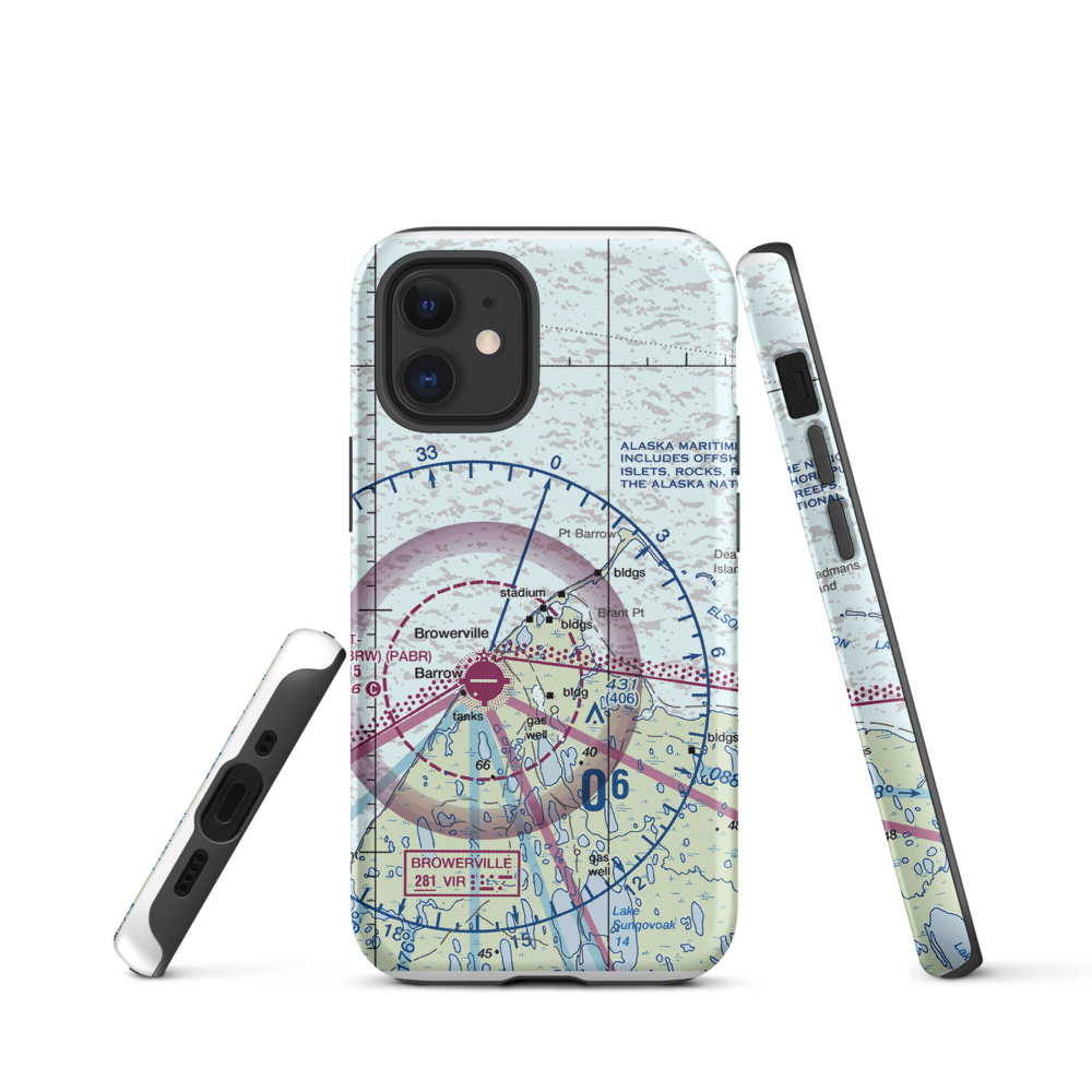 Point Barrow LRRS Airstrip (US-0252) VFR Sectional  Tough iPhone Case iPhone 12 mini model shown