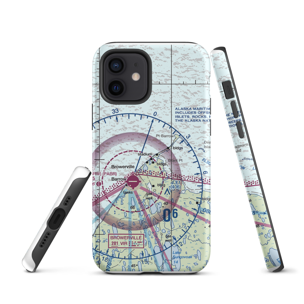 Point Barrow LRRS Airstrip (US-0252) VFR Sectional  Tough iPhone Case iPhone 12 model shown