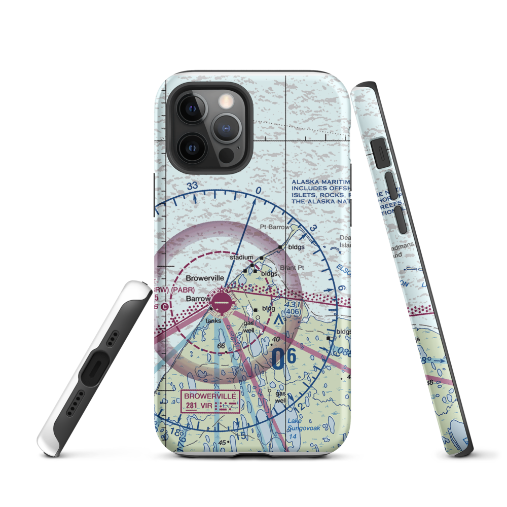 Point Barrow LRRS Airstrip (US-0252) VFR Sectional  Tough iPhone Case iPhone 12 Pro model shown