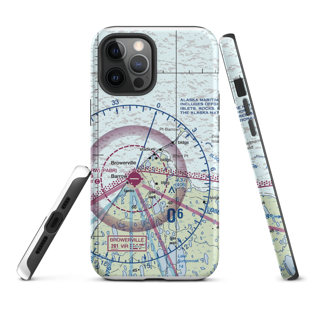 Point Barrow LRRS Airstrip (US-0252) VFR Sectional  Tough iPhone Case iPhone 12 Pro Max model shown