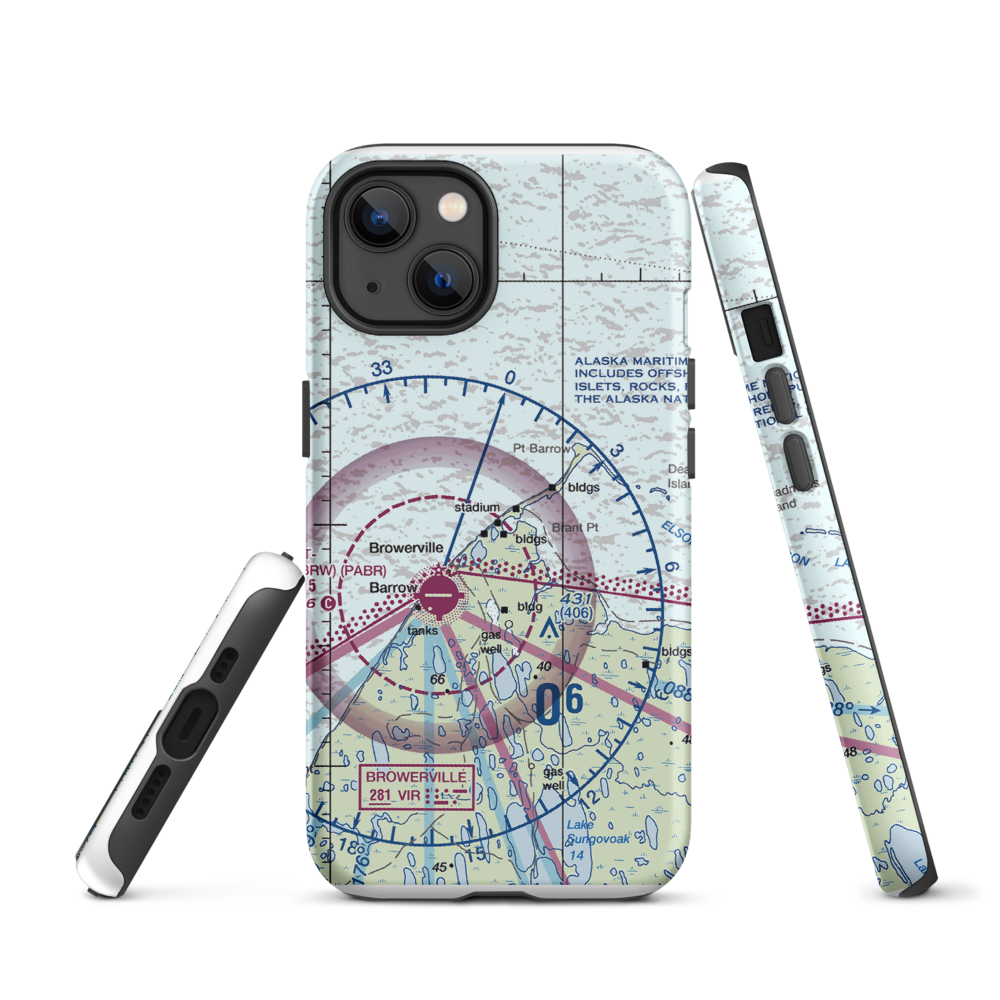 Point Barrow LRRS Airstrip (US-0252) VFR Sectional  Tough iPhone Case iPhone 13 model shown