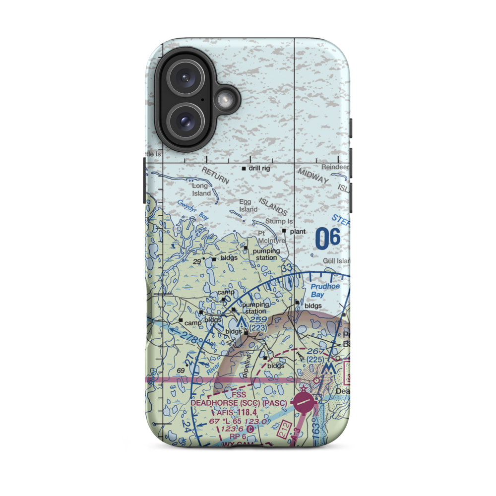 Point Mcintyre Airport (AK11) VFR Sectional  Tough iPhone Case iPhone 16 Plus model shown