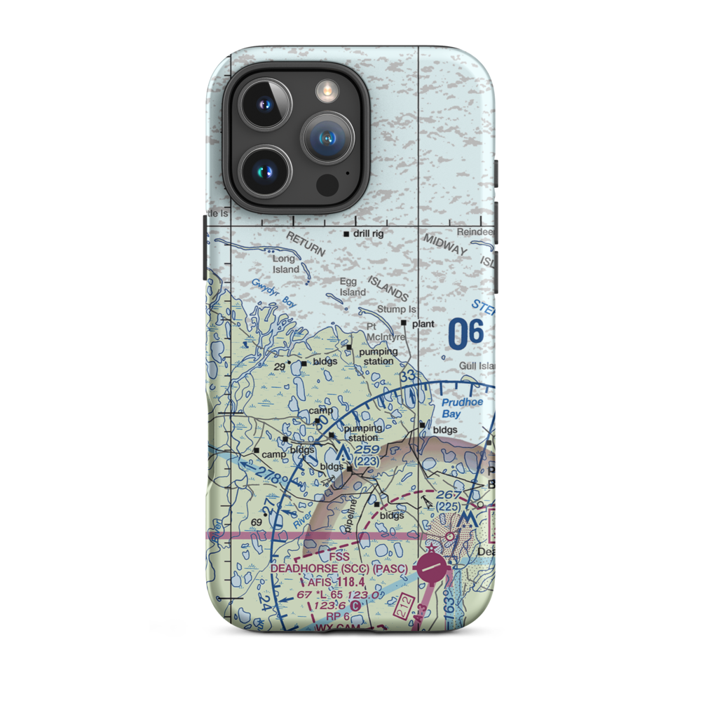 Point Mcintyre Airport (AK11) VFR Sectional  Tough iPhone Case iPhone 16 Pro Max model shown