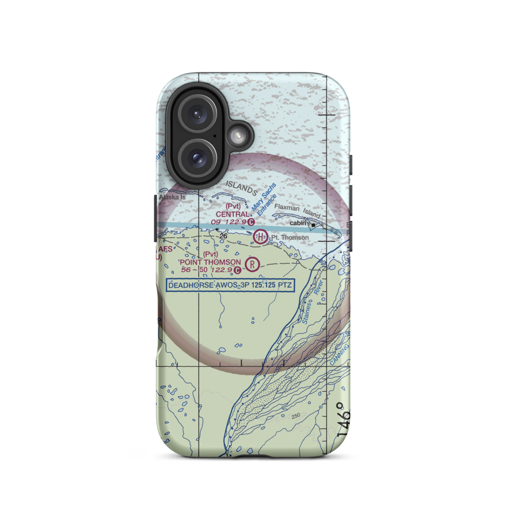 Point Thomson Airstrip (37AA) VFR Sectional  Tough iPhone Case iPhone 16 model shown