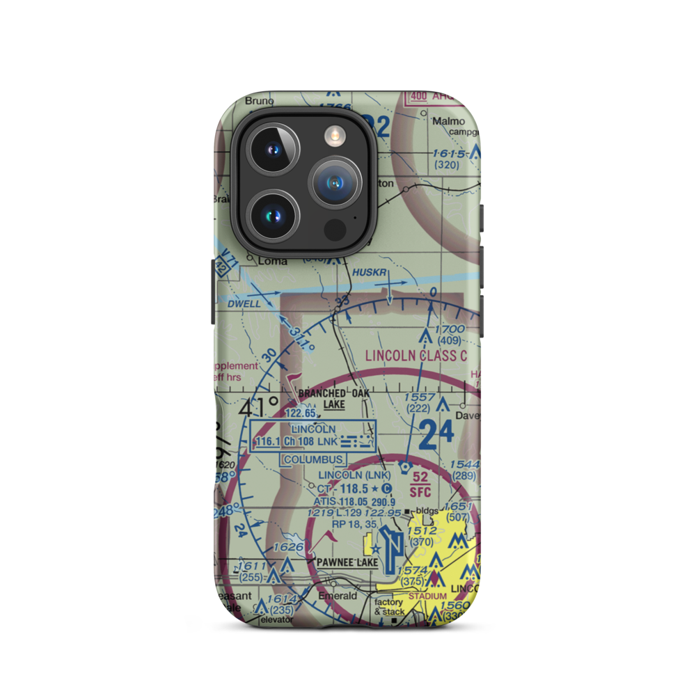 Polaks Sky Ranch Airport (NE24) VFR Sectional  Tough iPhone Case iPhone 16 Pro model shown
