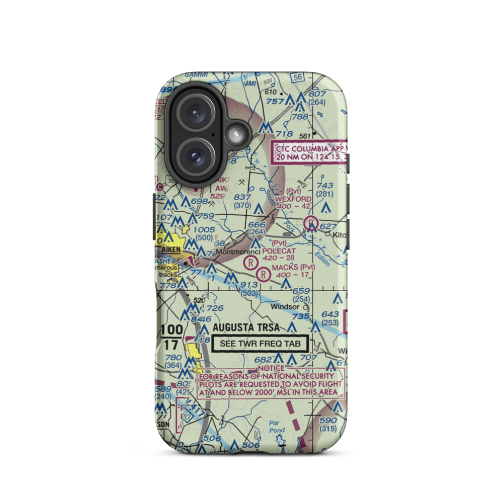 Polecat Aerodrome (SC67) VFR Sectional  Tough iPhone Case iPhone 16 model shown