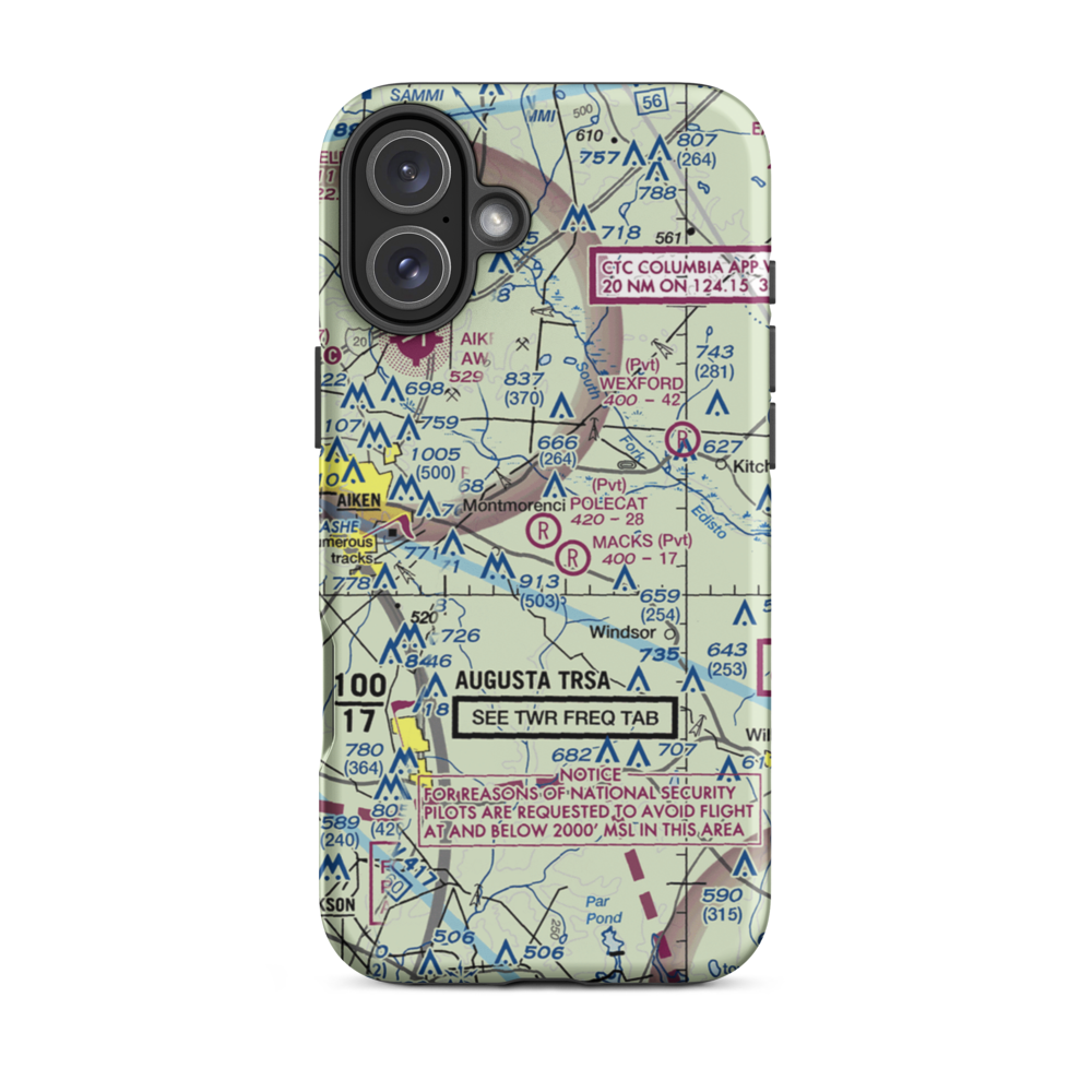 Polecat Aerodrome (SC67) VFR Sectional  Tough iPhone Case iPhone 16 Plus model shown