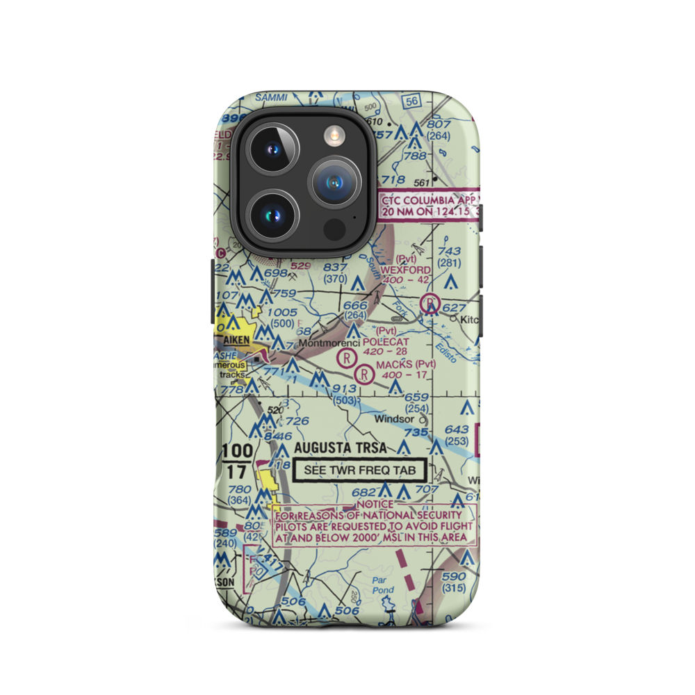 Polecat Aerodrome (SC67) VFR Sectional  Tough iPhone Case iPhone 16 Pro model shown
