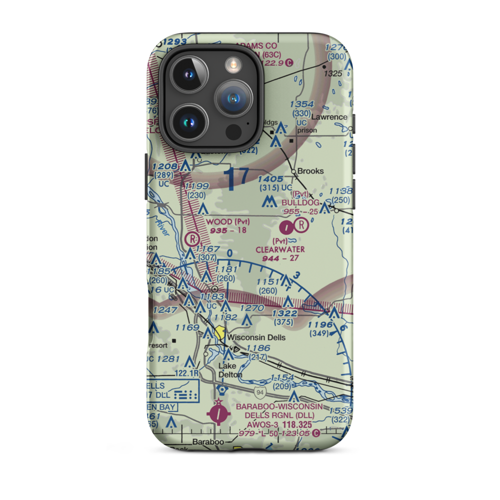 Polish Paradise Airport (WS02) VFR Sectional  Tough iPhone Case iPhone 16 Pro Max model shown
