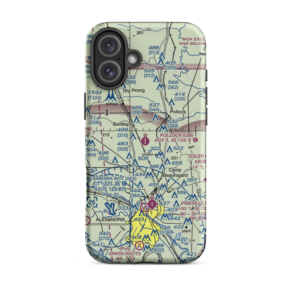 Pollock Municipal Airport (L66) VFR Sectional  Tough iPhone Case iPhone 16 Plus model shown