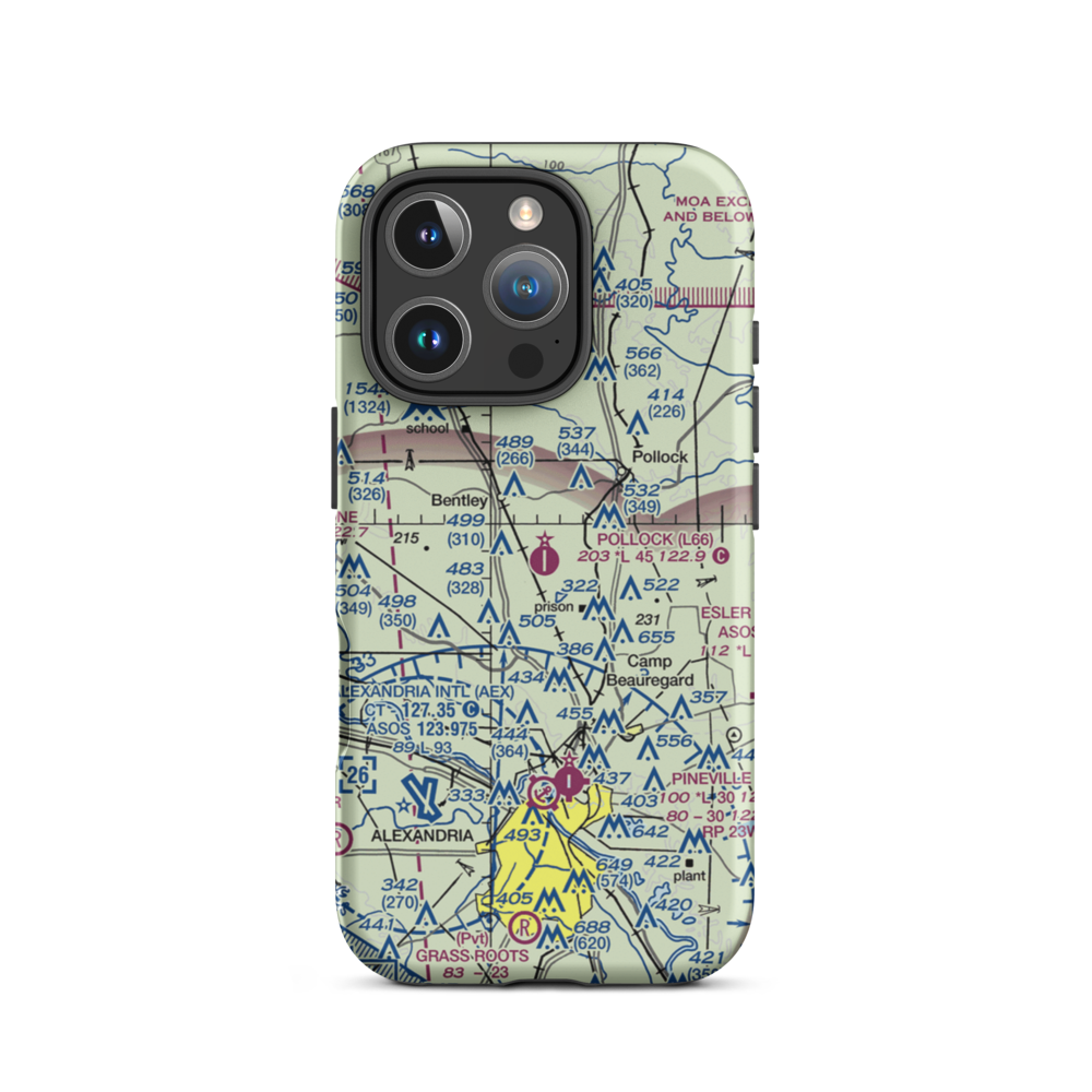 Pollock Municipal Airport (L66) VFR Sectional  Tough iPhone Case iPhone 16 Pro model shown