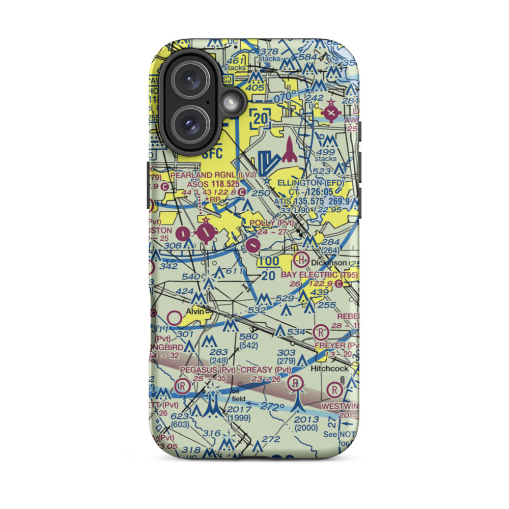 Polly Ranch Airport (7XS0) VFR Sectional  Tough iPhone Case iPhone 16 Plus model shown