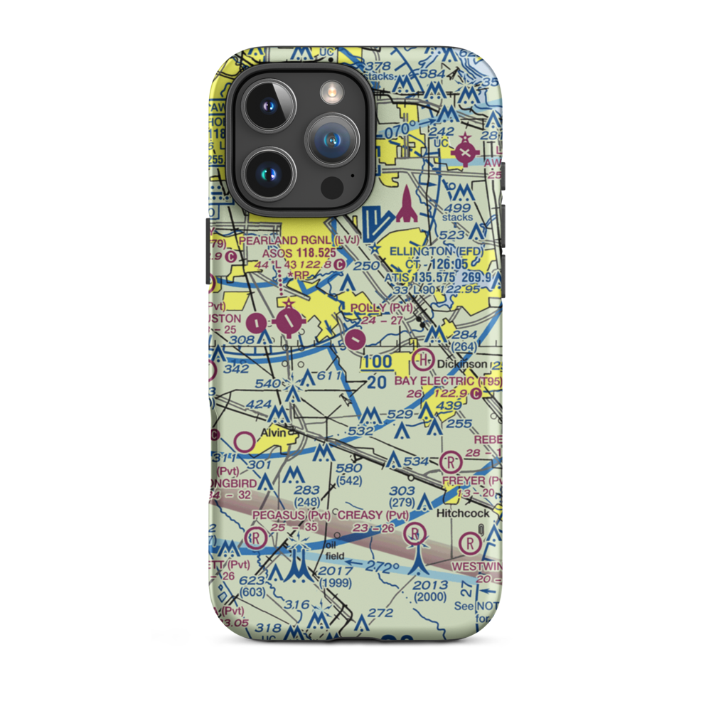 Polly Ranch Airport (7XS0) VFR Sectional  Tough iPhone Case iPhone 16 Pro Max model shown