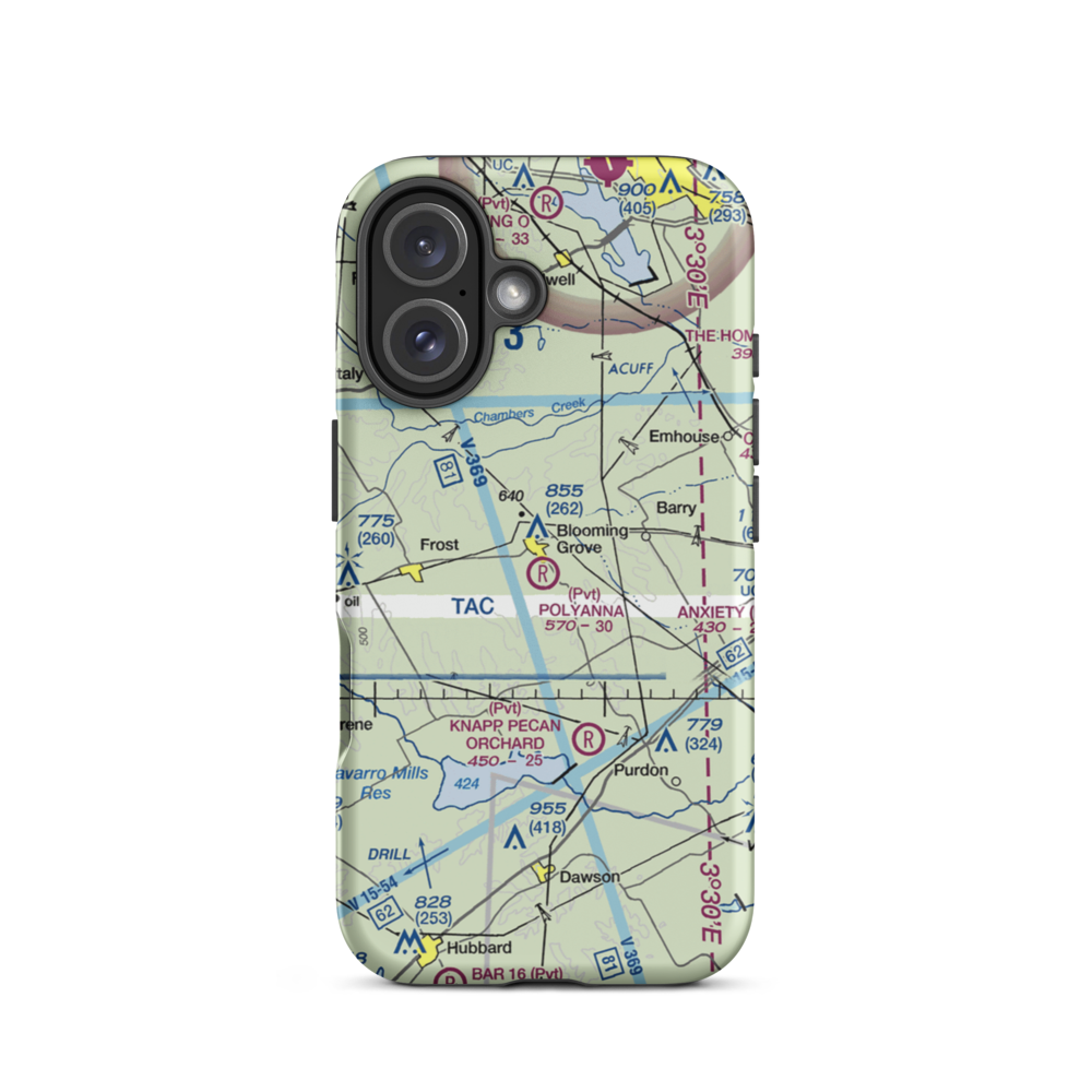 Polyanna Ranch Airport (4TE1) VFR Sectional  Tough iPhone Case iPhone 16 model shown