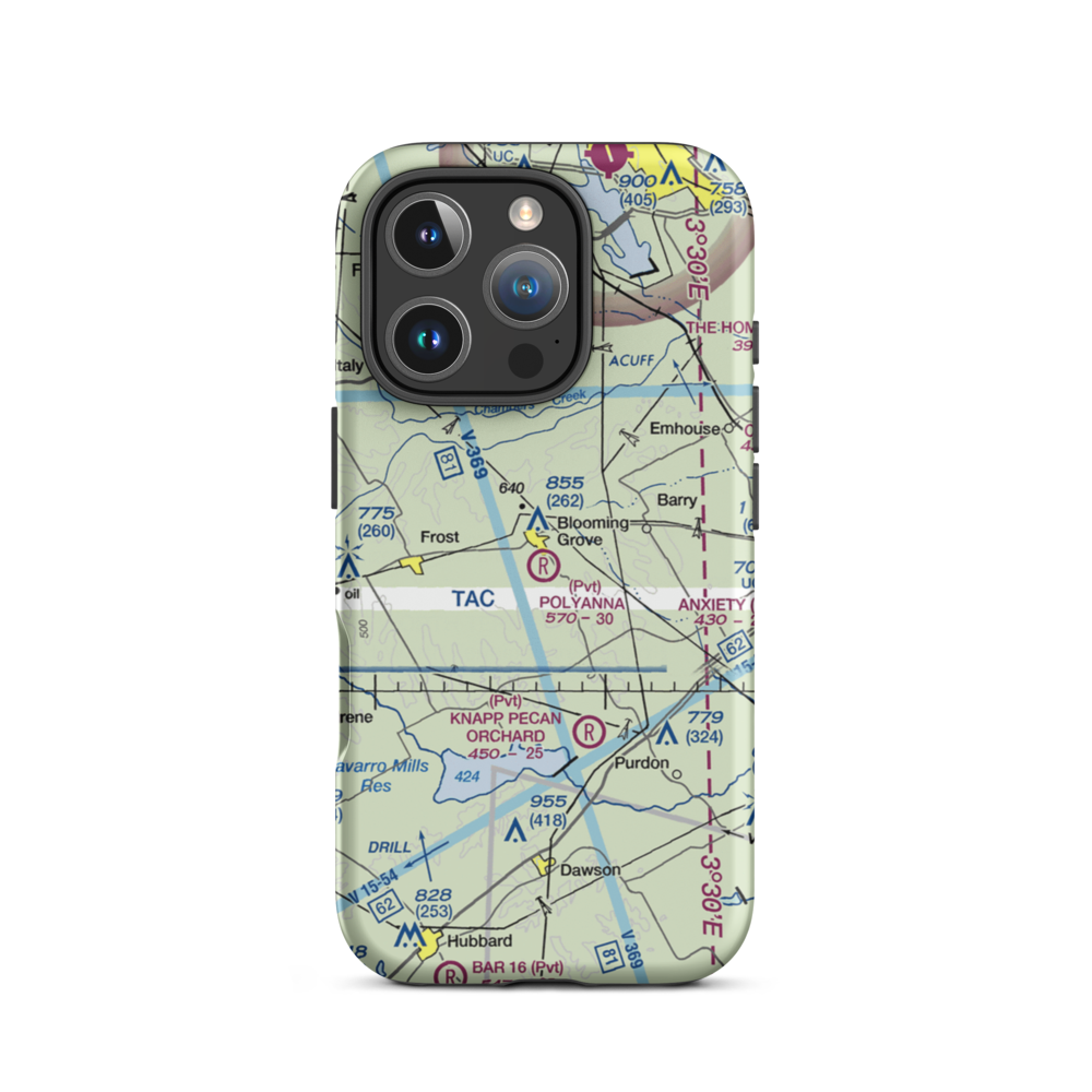 Polyanna Ranch Airport (4TE1) VFR Sectional  Tough iPhone Case iPhone 16 Pro model shown