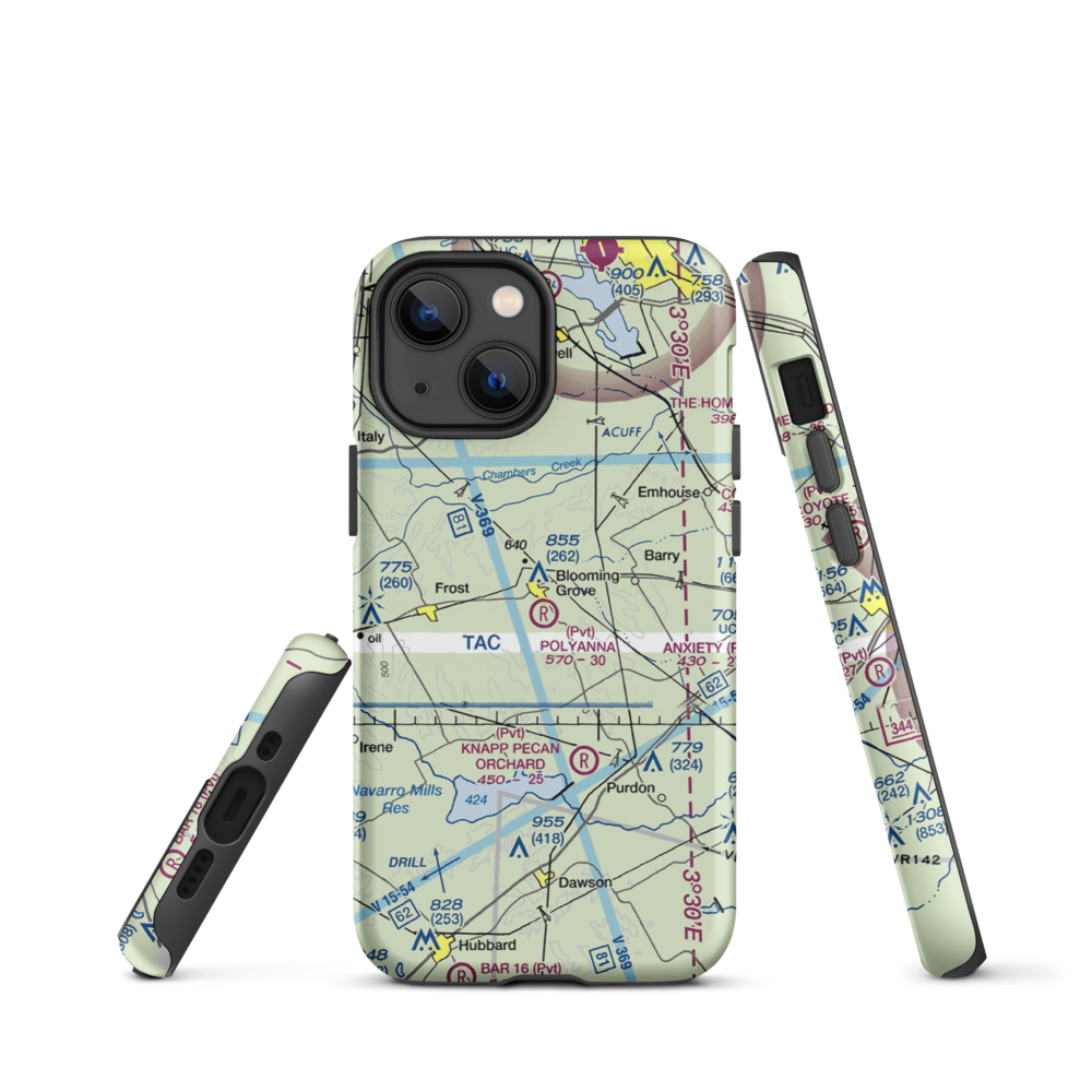 Polyanna Ranch Airport (4TE1) VFR Sectional  Tough iPhone Case iPhone 13 mini model shown