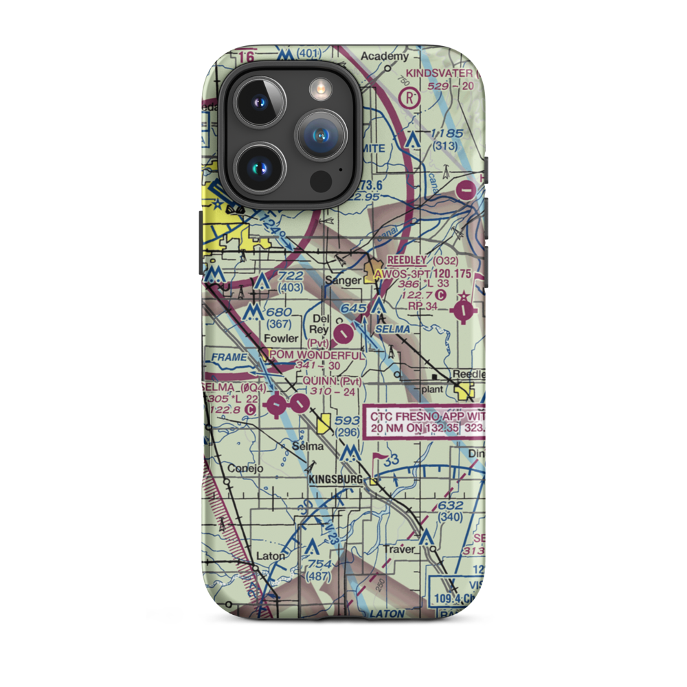 Pom Wonderful Airstrip (0CA0) VFR Sectional  Tough iPhone Case iPhone 16 Pro Max model shown
