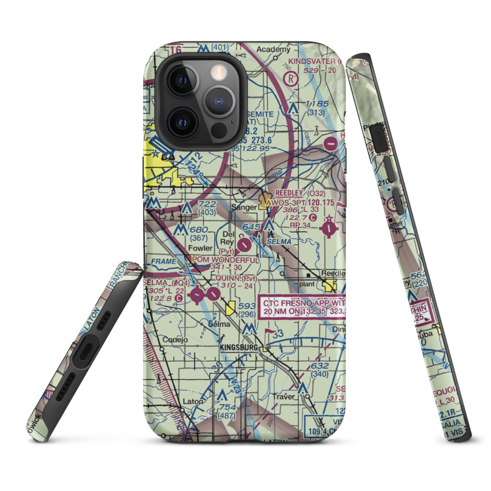 Pom Wonderful Airstrip (0CA0) VFR Sectional  Tough iPhone Case iPhone 12 Pro Max model shown