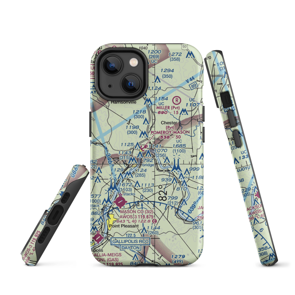 Pomeroy-Mason Seaplane Base (WV35) VFR Sectional  Tough iPhone Case iPhone 14 model shown
