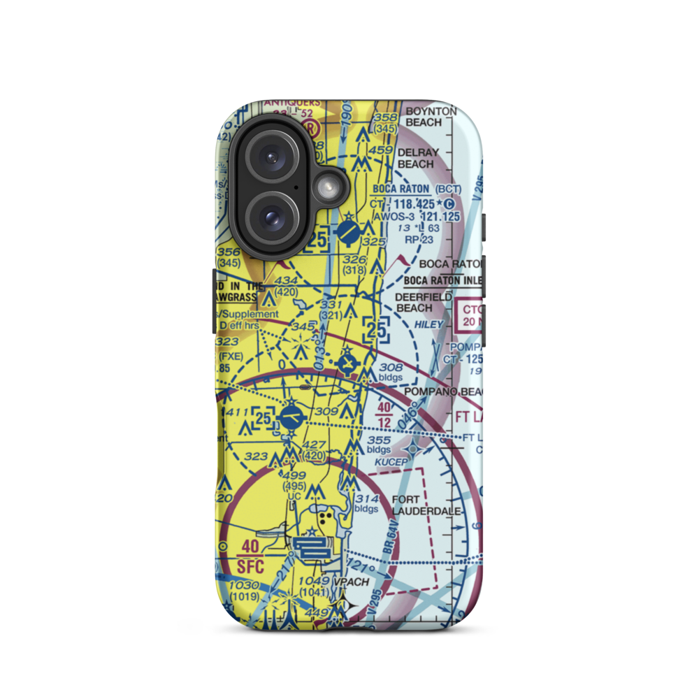 Pompano Beach Airpark (PMP) VFR Sectional  Tough iPhone Case iPhone 16 model shown