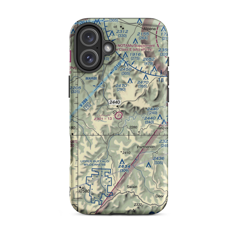 Ponca Int Airport (37AR) VFR Sectional  Tough iPhone Case iPhone 16 Plus model shown