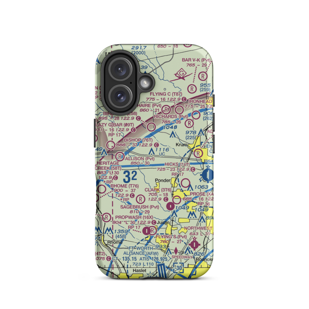 Ponderosa Field (XA10) VFR Sectional  Tough iPhone Case iPhone 16 model shown
