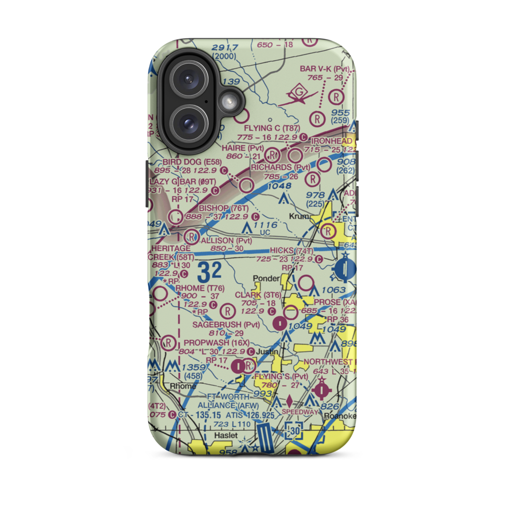 Ponderosa Field (XA10) VFR Sectional  Tough iPhone Case iPhone 16 Plus model shown