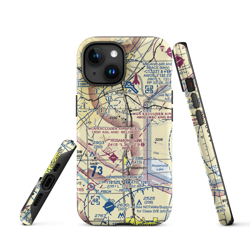 Pontious Airport (1CL2) VFR Sectional  Tough iPhone Case iPhone 15 model shown