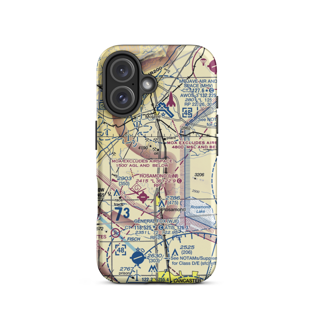 Pontious Airport (1CL2) VFR Sectional  Tough iPhone Case iPhone 16 model shown