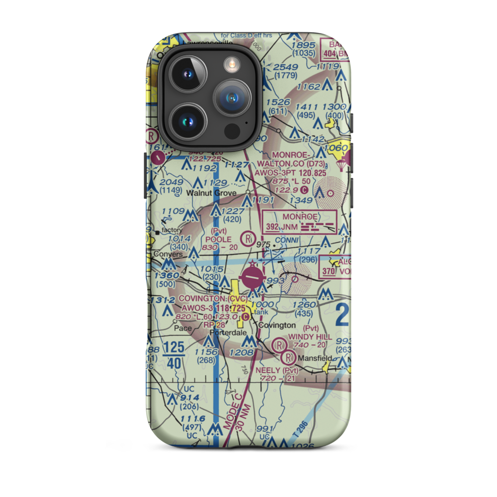 Poole Farm Airport (2GA1) VFR Sectional  Tough iPhone Case iPhone 16 Pro Max model shown