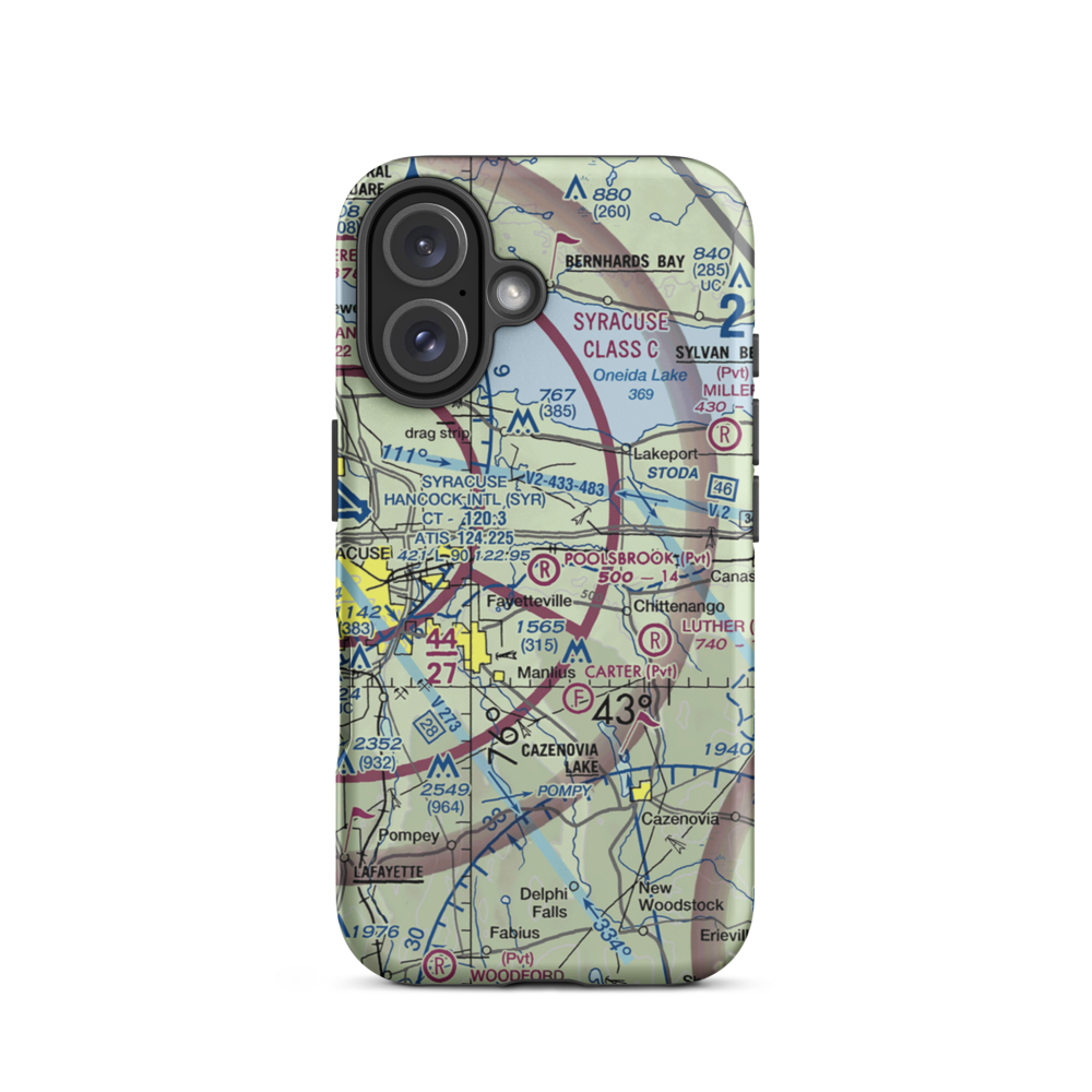 Poolsbrook Aerodrome (NY72) VFR Sectional  Tough iPhone Case iPhone 16 model shown