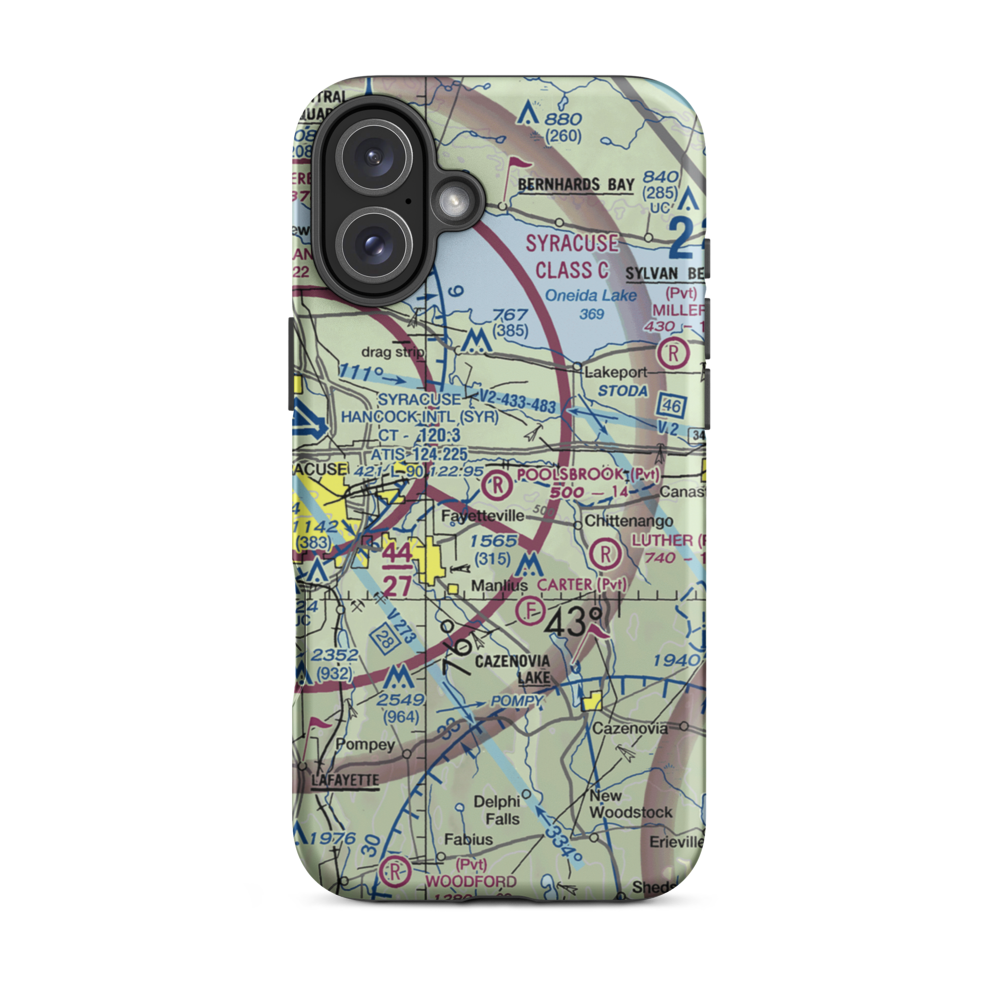 Poolsbrook Aerodrome (NY72) VFR Sectional  Tough iPhone Case iPhone 16 Plus model shown