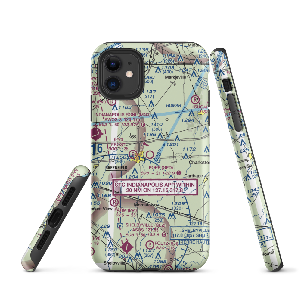 Pope Field (GFD) VFR Sectional  Tough iPhone Case iPhone 11 model shown