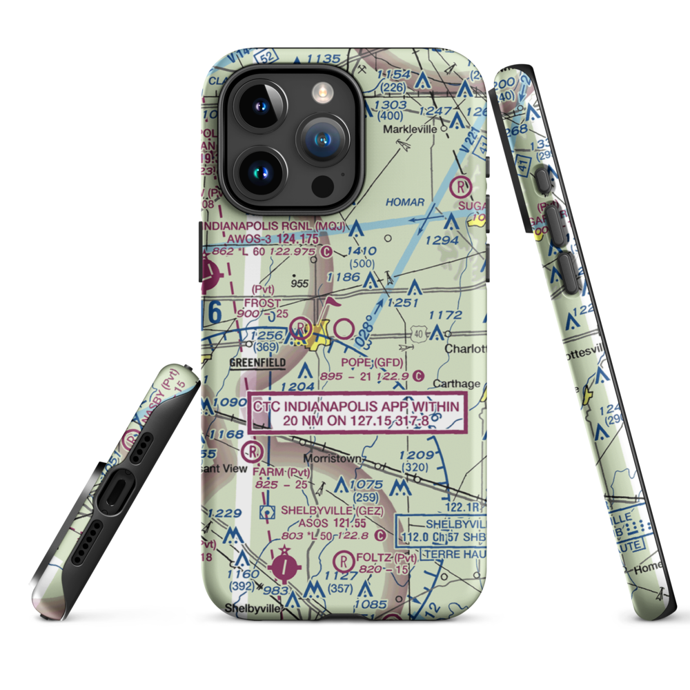Pope Field (GFD) VFR Sectional  Tough iPhone Case iPhone 15 Pro Max model shown