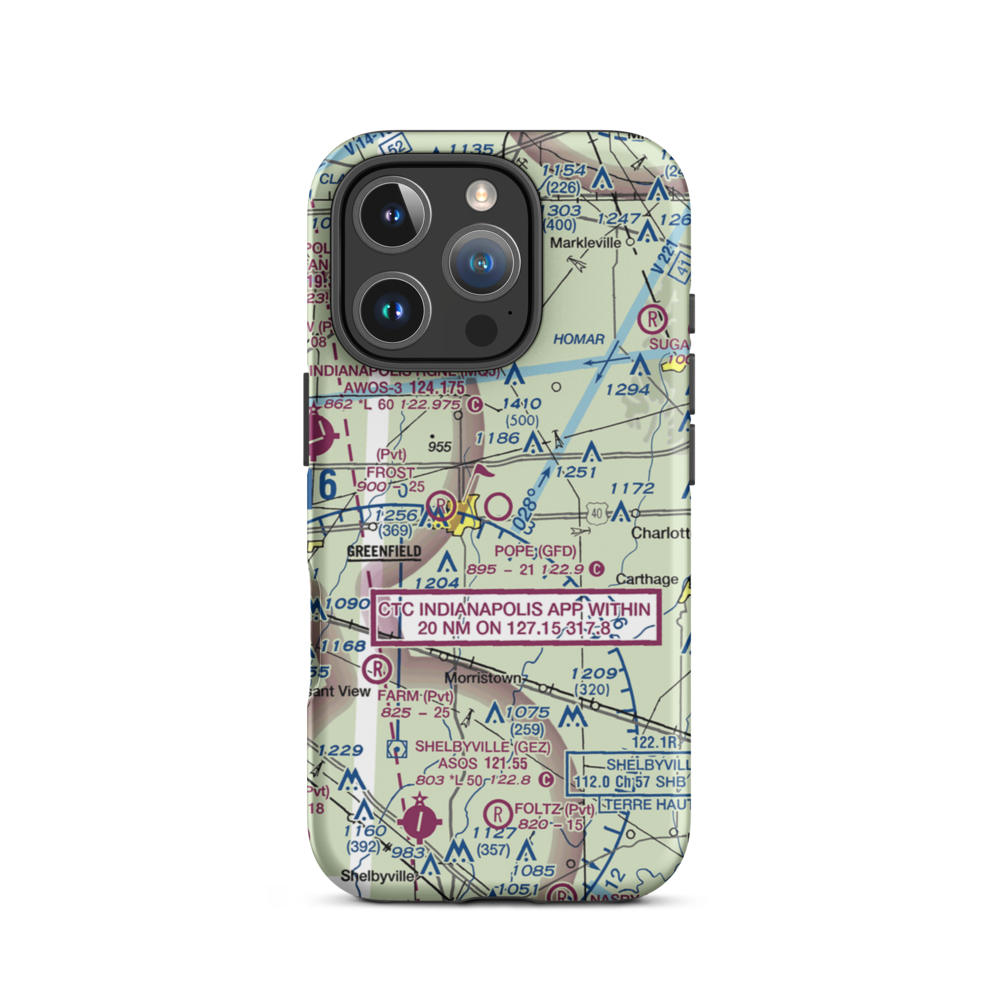 Pope Field (GFD) VFR Sectional  Tough iPhone Case iPhone 16 Pro model shown