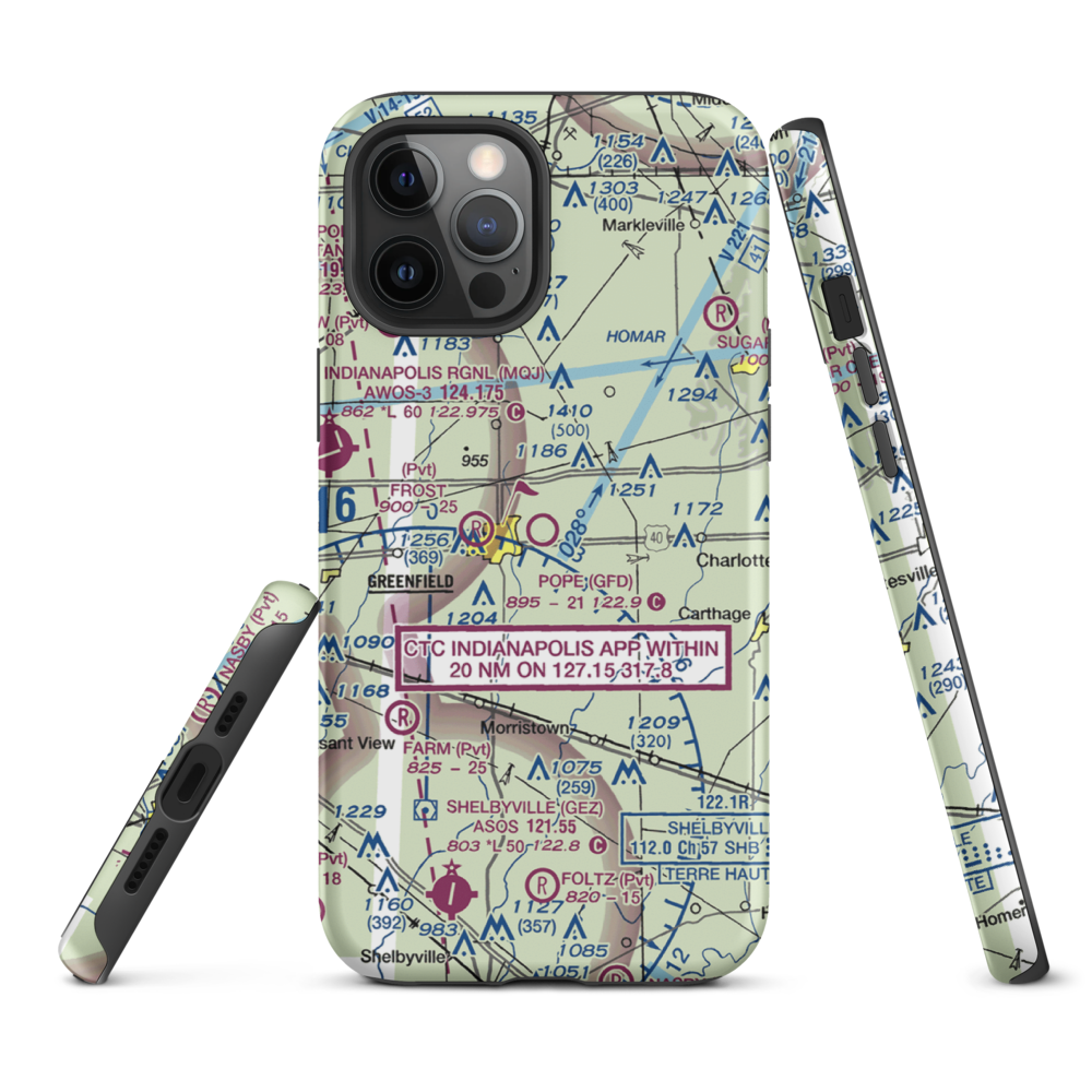 Pope Field (GFD) VFR Sectional  Tough iPhone Case iPhone 12 Pro Max model shown