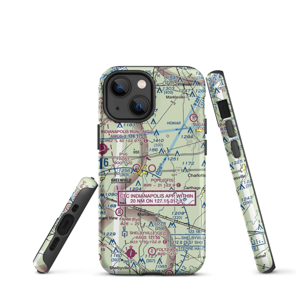 Pope Field (GFD) VFR Sectional  Tough iPhone Case iPhone 13 mini model shown