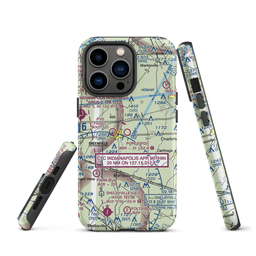 Pope Field (GFD) VFR Sectional  Tough iPhone Case iPhone 13 Pro model shown