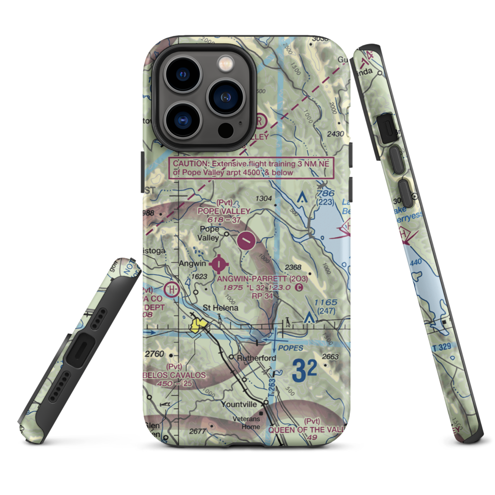 Pope Valley Airport (05CL) VFR Sectional  Tough iPhone Case iPhone 13 Pro Max model shown