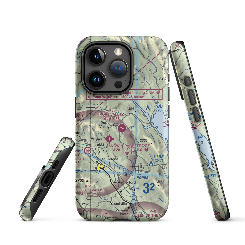 Pope Valley Airport (05CL) VFR Sectional  Tough iPhone Case iPhone 15 Pro model shown