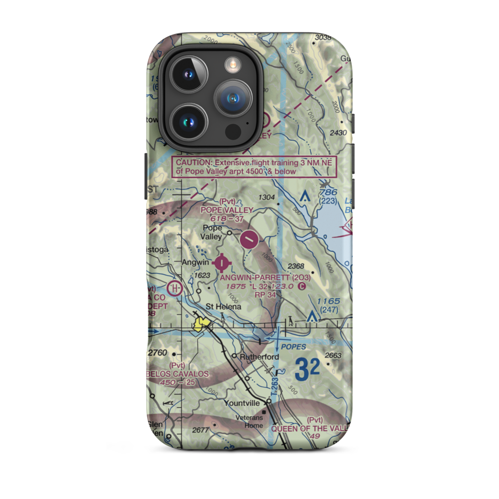 Pope Valley Airport (05CL) VFR Sectional  Tough iPhone Case iPhone 16 Pro Max model shown