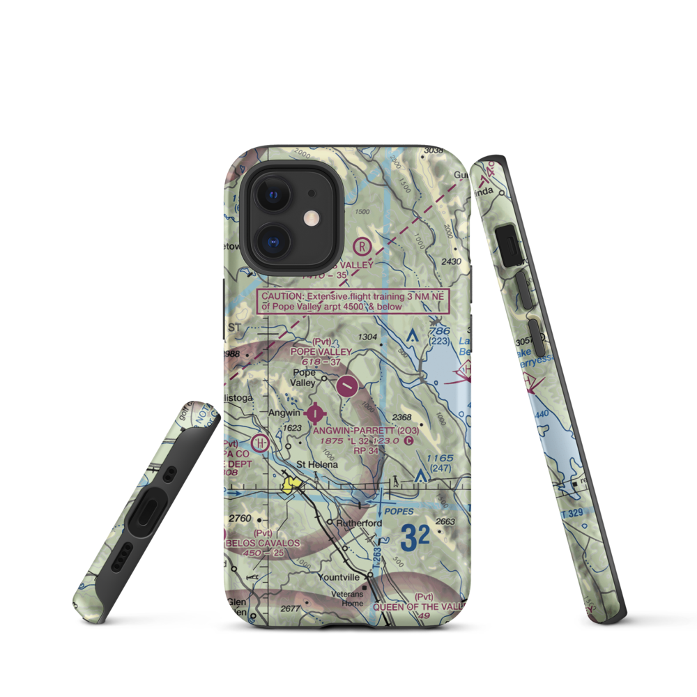 Pope Valley Airport (05CL) VFR Sectional  Tough iPhone Case iPhone 12 mini model shown