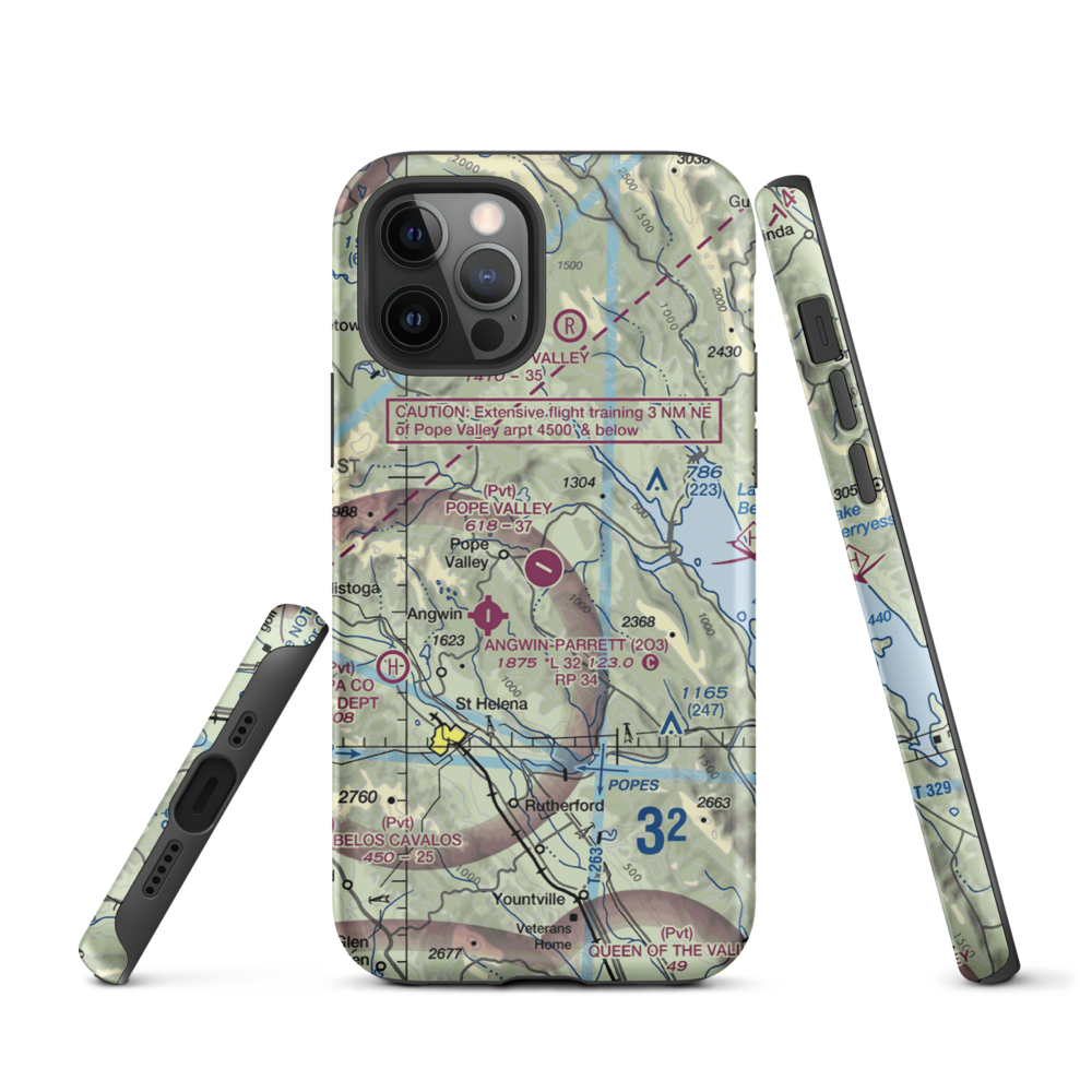 Pope Valley Airport (05CL) VFR Sectional  Tough iPhone Case iPhone 12 Pro model shown