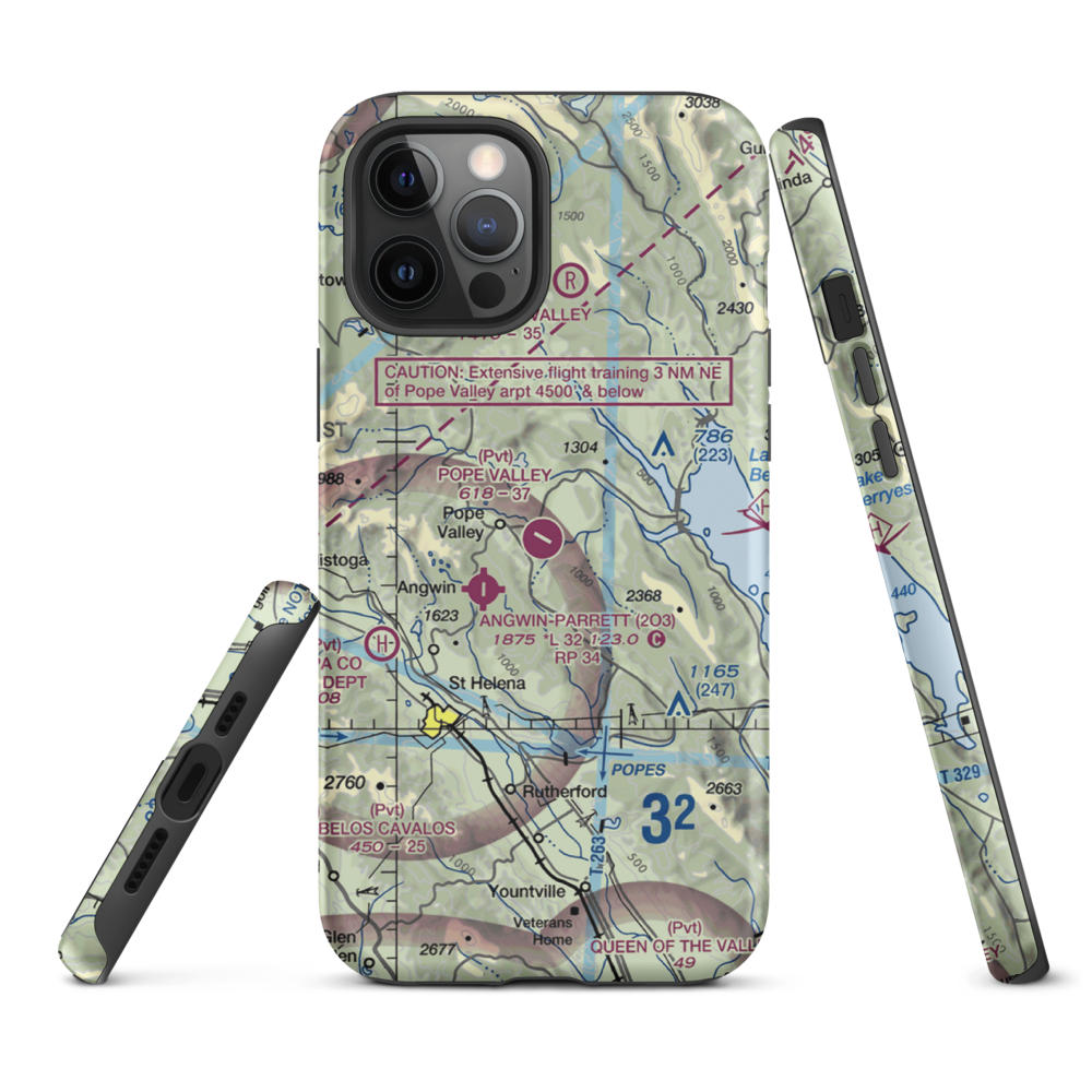 Pope Valley Airport (05CL) VFR Sectional  Tough iPhone Case iPhone 12 Pro Max model shown