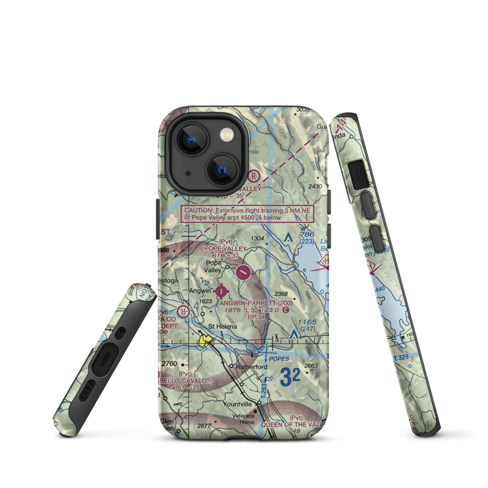 Pope Valley Airport (05CL) VFR Sectional  Tough iPhone Case iPhone 13 mini model shown