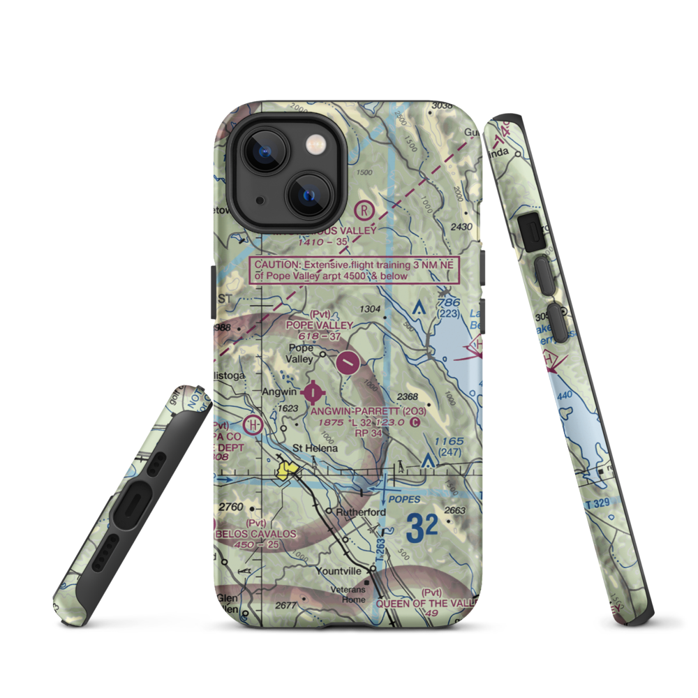 Pope Valley Airport (05CL) VFR Sectional  Tough iPhone Case iPhone 13 model shown